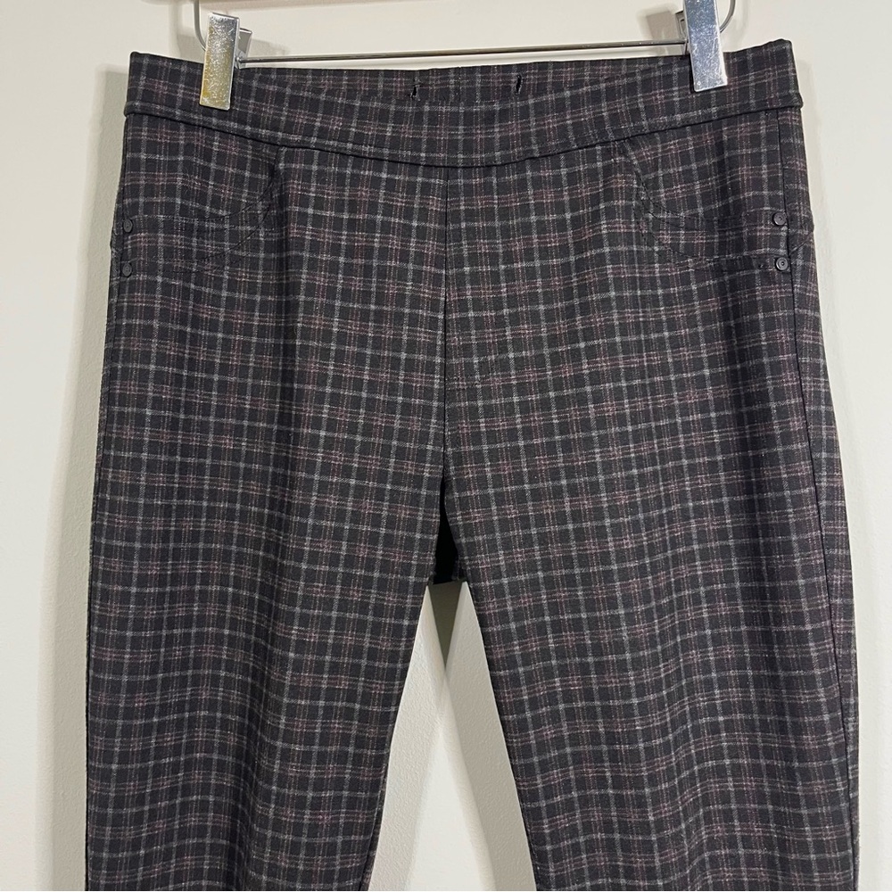 Sanctuary Anthropologie Black/Maroon Plaid Stretch Punk Whimsigoth Pants